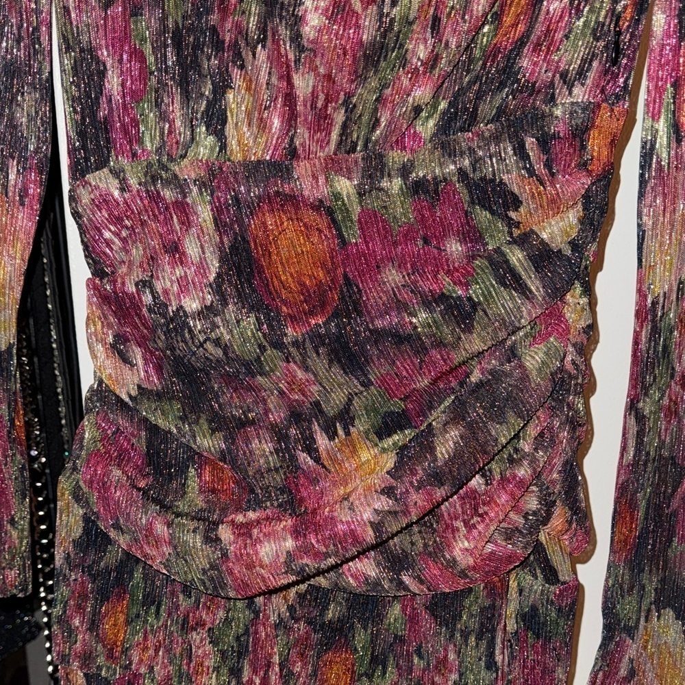 Lavender Brown Multicolor Long Sleeve Dress - Picture 2 of 16